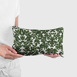 Подушка-антистресс Зеленые листочки на белом фоне, цвет: 3D-принт — фото 2