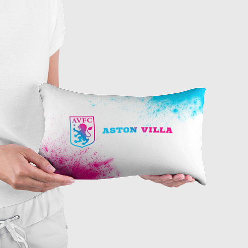 Подушка-антистресс Aston Villa neon gradient style по-горизонтали / 3D-принт – фото 3