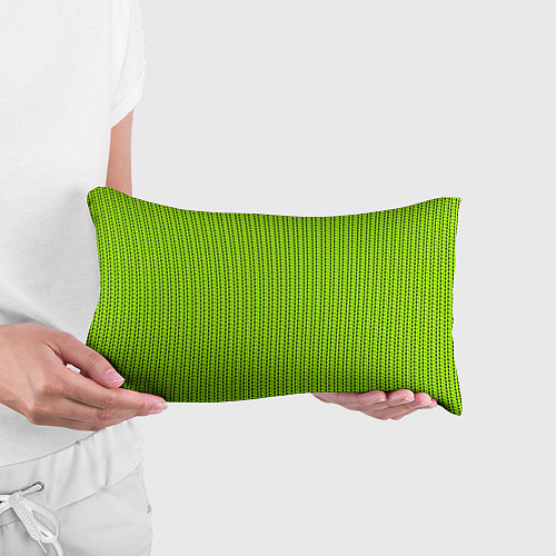 Подушка-антистресс Ярко-зелёный в маленькие чёрные полоски / 3D-принт – фото 3