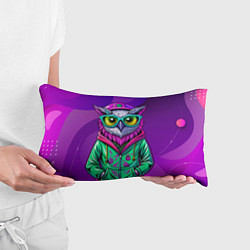 Подушка-антистресс Модная сова на фиолетовом, цвет: 3D-принт — фото 2