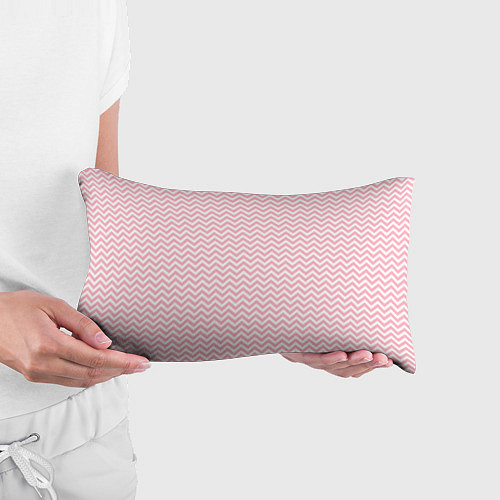 Подушка-антистресс Белый в розовые ломаные полосы / 3D-принт – фото 3
