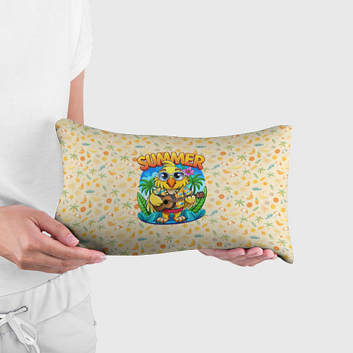 Подушка-антистресс Попугай играет на гитаре на острове / 3D-принт – фото 3