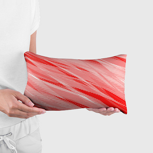 Подушка-антистресс Полосатый красно-белый / 3D-принт – фото 3