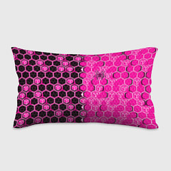 Подушка-антистресс Техно-киберпанк шестиугольники розовый и чёрный с, цвет: 3D-принт