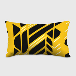 Подушка-антистресс Чёрно-белые полосы на жёлтом фоне, цвет: 3D-принт