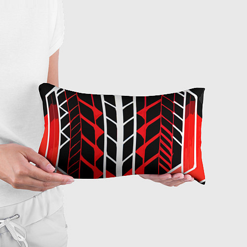 Подушка-антистресс White and red lines on a black background / 3D-принт – фото 3