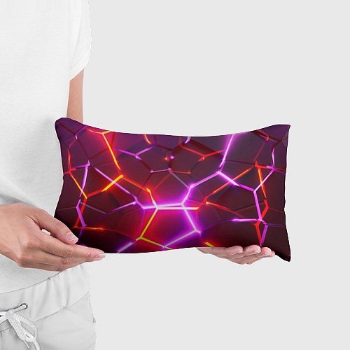 Подушка-антистресс Красные плиты с фиолетовым свечением / 3D-принт – фото 3