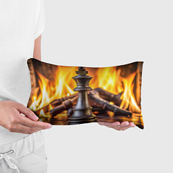 Подушка-антистресс Шахматы - король на фоне огня, цвет: 3D-принт — фото 2
