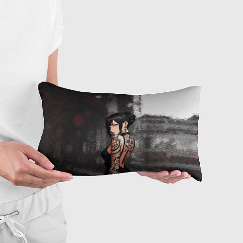 Подушка-антистресс Татуированная брюнетка / 3D-принт – фото 3