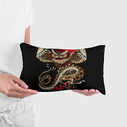 Подушка-антистресс Сова и змея - японский стиль, цвет: 3D-принт — фото 2