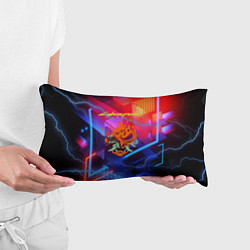 Подушка-антистресс Cyberpunk logo - neon geometry, цвет: 3D-принт — фото 2