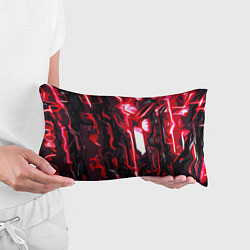Подушка-антистресс Красно-чёрная киберпанк абстракция, цвет: 3D-принт — фото 2