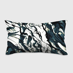 Подушка-антистресс Абстрактная текстура мрамор белый с тёмно-синим, цвет: 3D-принт