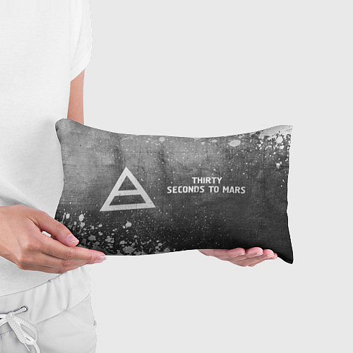 Подушка-антистресс Thirty Seconds to Mars - grey gradient по-горизонт / 3D-принт – фото 3