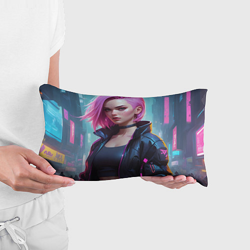 Подушка-антистресс Cyberpunk 2077 a girl / 3D-принт – фото 3