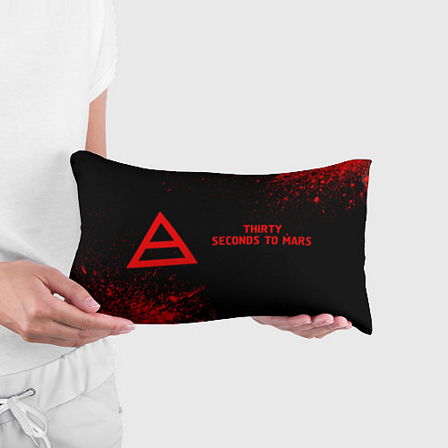 Подушка-антистресс Thirty Seconds to Mars - red gradient по-горизонта / 3D-принт – фото 3