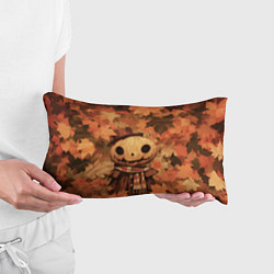 Подушка-антистресс Тыквенный Джек в осенних листьях, цвет: 3D-принт — фото 2