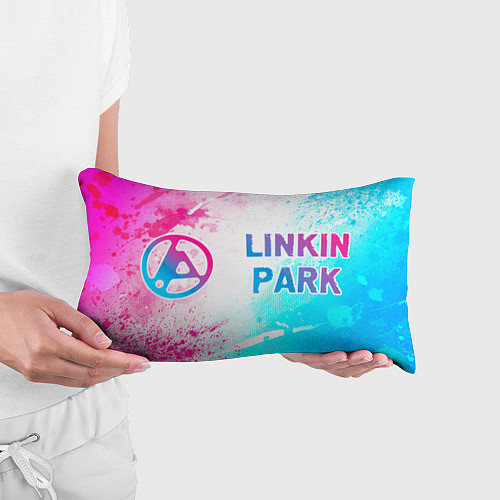 Подушка-антистресс Linkin Park 2024 neon gradient style по-горизонтал / 3D-принт – фото 3