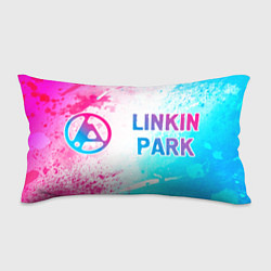 Подушка-антистресс Linkin Park 2024 neon gradient style по-горизонтал, цвет: 3D-принт