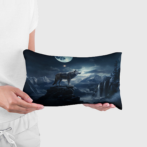 Подушка-антистресс Волк на утренней горе / 3D-принт – фото 3