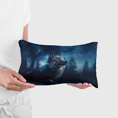 Подушка-антистресс Голова волка и небо / 3D-принт – фото 3