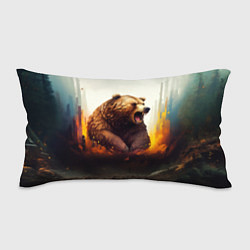 Подушка-антистресс Агрессивный бурый медведь, цвет: 3D-принт