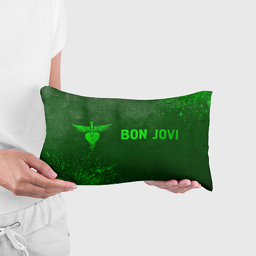 Подушка-антистресс Bon Jovi - green gradient по-горизонтали / 3D-принт – фото 3