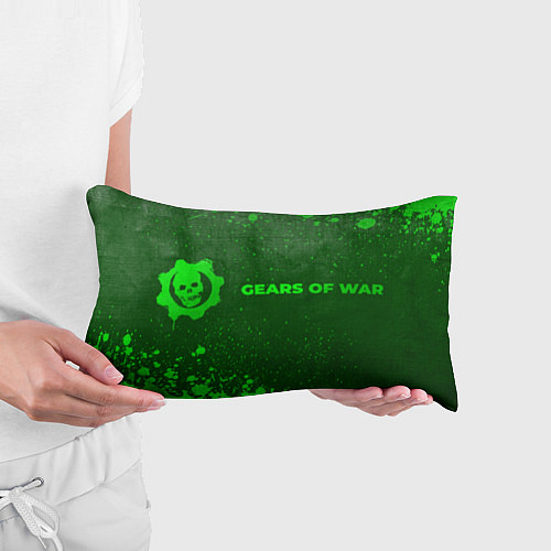 Подушка-антистресс Gears of War - green gradient по-горизонтали / 3D-принт – фото 3