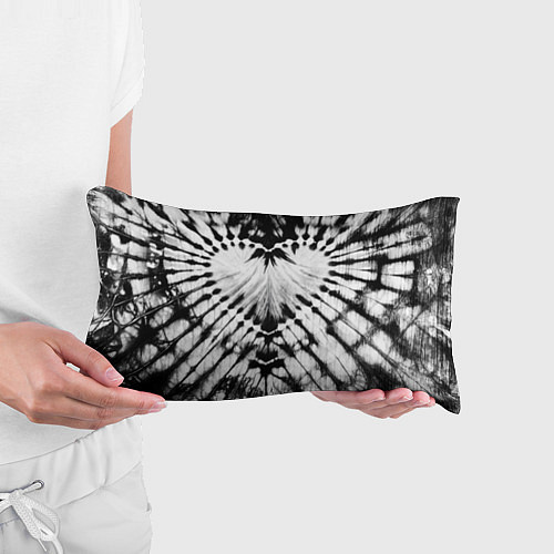 Подушка-антистресс Абстрактное сердце - черно-белый тай-дай / 3D-принт – фото 3
