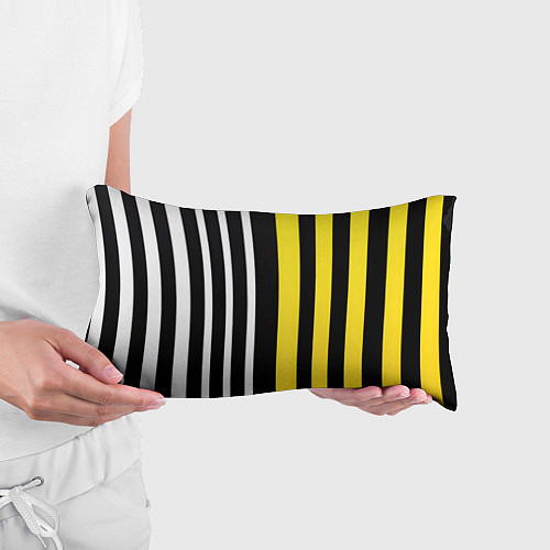 Подушка-антистресс Вертикальные полосы триколор жёлтый / 3D-принт – фото 3