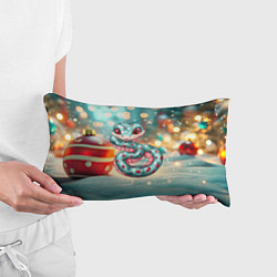 Подушка-антистресс Новогодняя змейка и новогодние игрушки, цвет: 3D-принт — фото 2