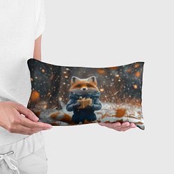 Подушка-антистресс Лиса с подарком в лесу, цвет: 3D-принт — фото 2