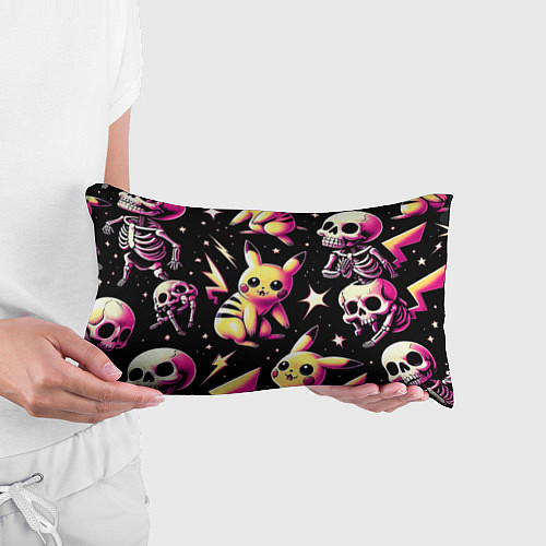 Подушка-антистресс Pikachu and skeletons - pattern / 3D-принт – фото 3