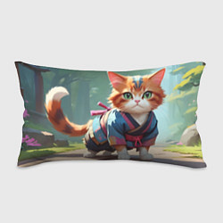 Подушка-антистресс Котенок самурай, цвет: 3D-принт