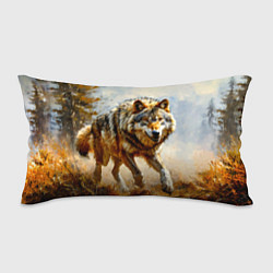 Подушка-антистресс Волк в осеннем лесу, цвет: 3D-принт