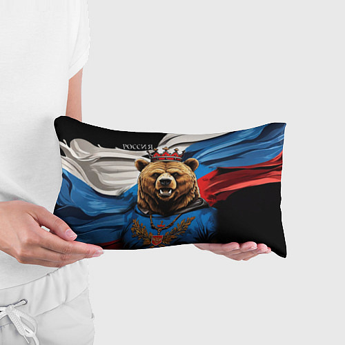 Подушка-антистресс Русский медведь с гербом России на груди на фоне ф / 3D-принт – фото 3