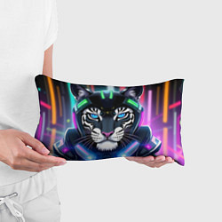 Подушка-антистресс Яркий неоновый кибер тигр, цвет: 3D-принт — фото 2