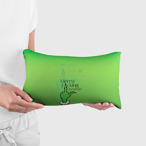 Подушка-антистресс Гринч merry fucking christmas / 3D-принт – фото 3