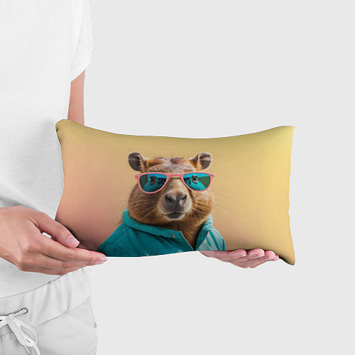 Подушка-антистресс Модная капибара в отпуске / 3D-принт – фото 3