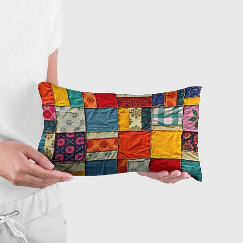Подушка-антистресс Пэчворк из ярких тканей / 3D-принт – фото 3
