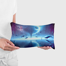 Подушка-антистресс Луна и рыбы - нейроарт фантазия, цвет: 3D-принт — фото 2