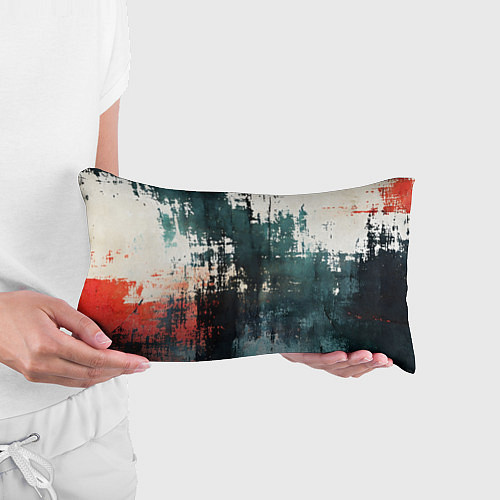 Подушка-антистресс Чёрно-красная ржавчина на белом фоне / 3D-принт – фото 3