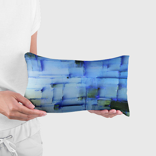 Подушка-антистресс Чёрные пятна на синем фоне абстракция / 3D-принт – фото 3