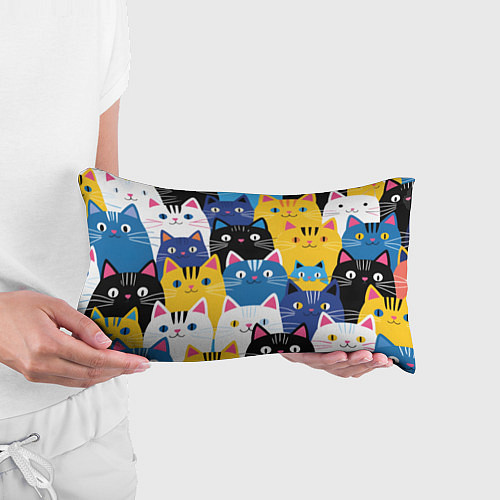 Подушка-антистресс Много цветных котиков / 3D-принт – фото 3