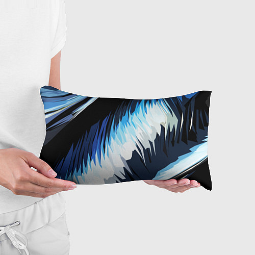 Подушка-антистресс Бело-синие острые полосы / 3D-принт – фото 3