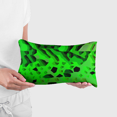 Подушка-антистресс Чёрно-зелёная пористая абстракция / 3D-принт – фото 3