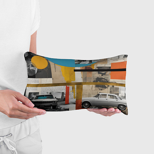 Подушка-антистресс Ретро коллаж с автомобилем / 3D-принт – фото 3
