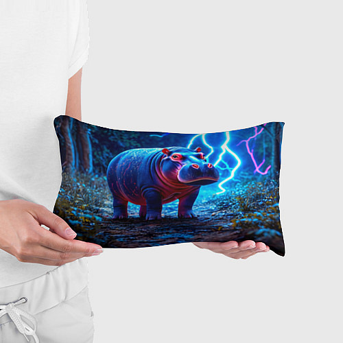 Подушка-антистресс Бегемот в разрядах молний / 3D-принт – фото 3