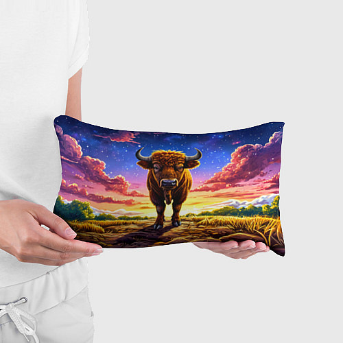 Подушка-антистресс Буйвол в звездной ночи / 3D-принт – фото 3