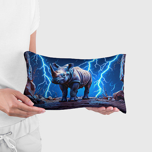 Подушка-антистресс Носорог в разрядах молнии / 3D-принт – фото 3